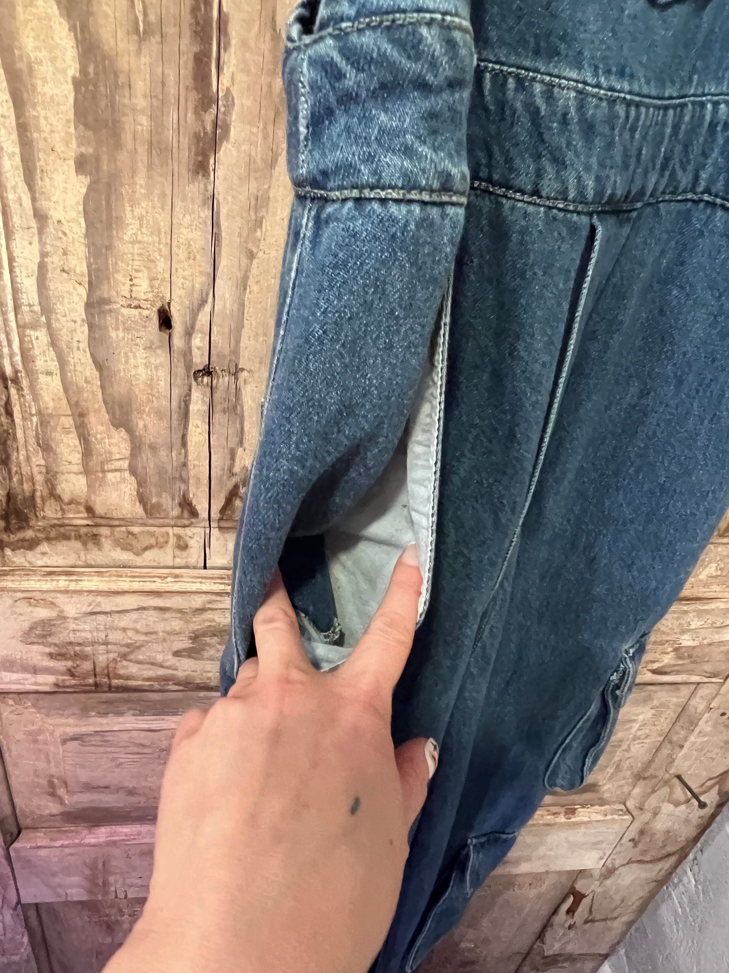 90's/Y2K Kelsie Denim Cargo Overalls