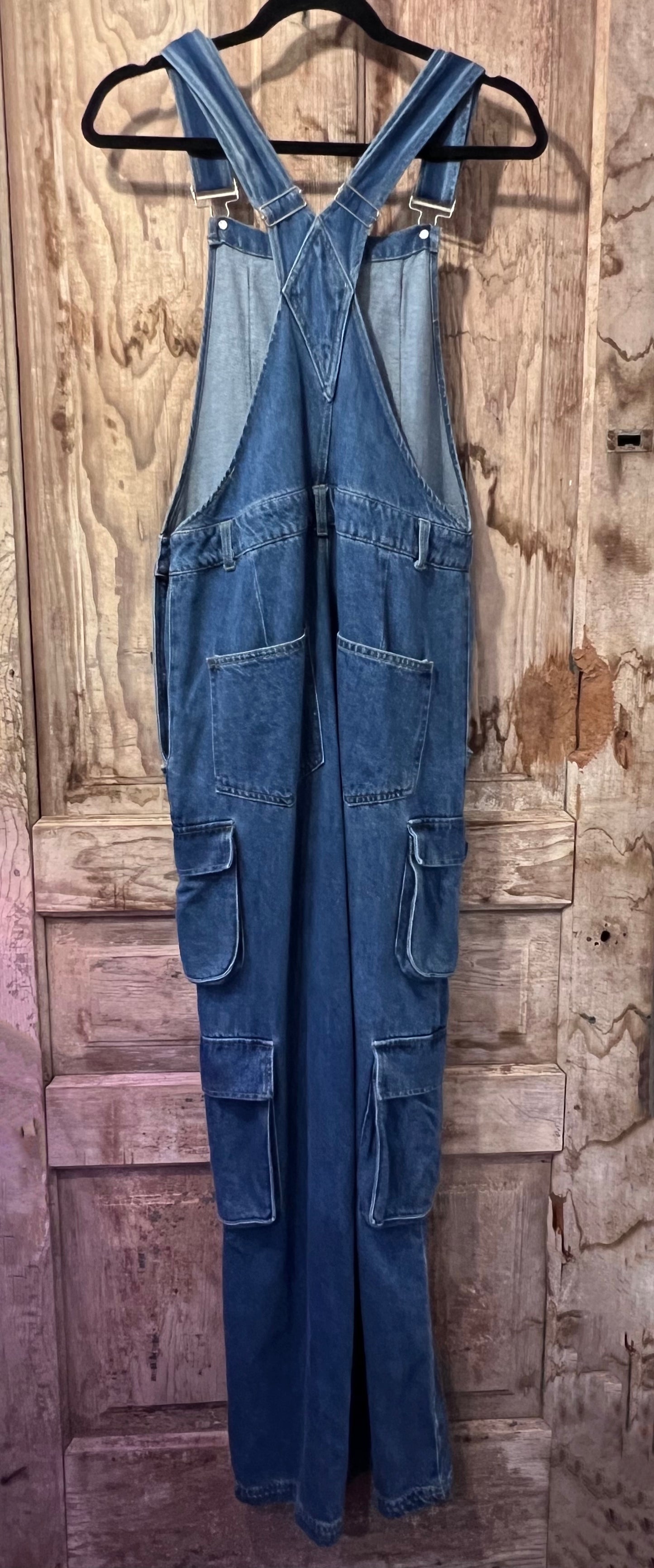 90's/Y2K Kelsie Denim Cargo Overalls