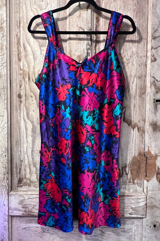 90's Inhibition Silky Floral Slip Dress