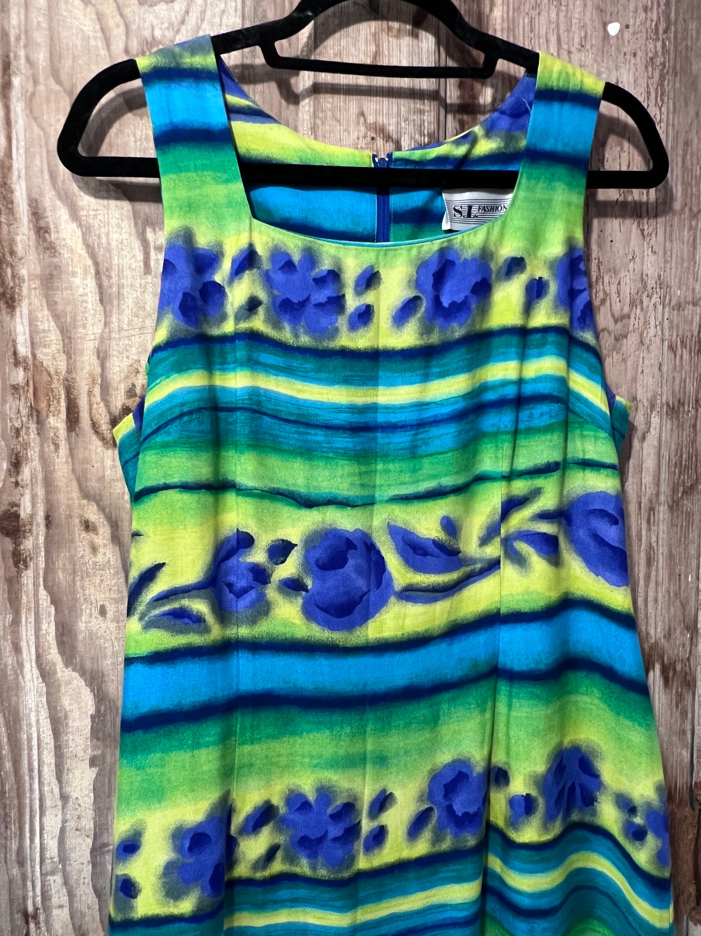 90's S.L. Fashions Colorful Sleeveless Dress