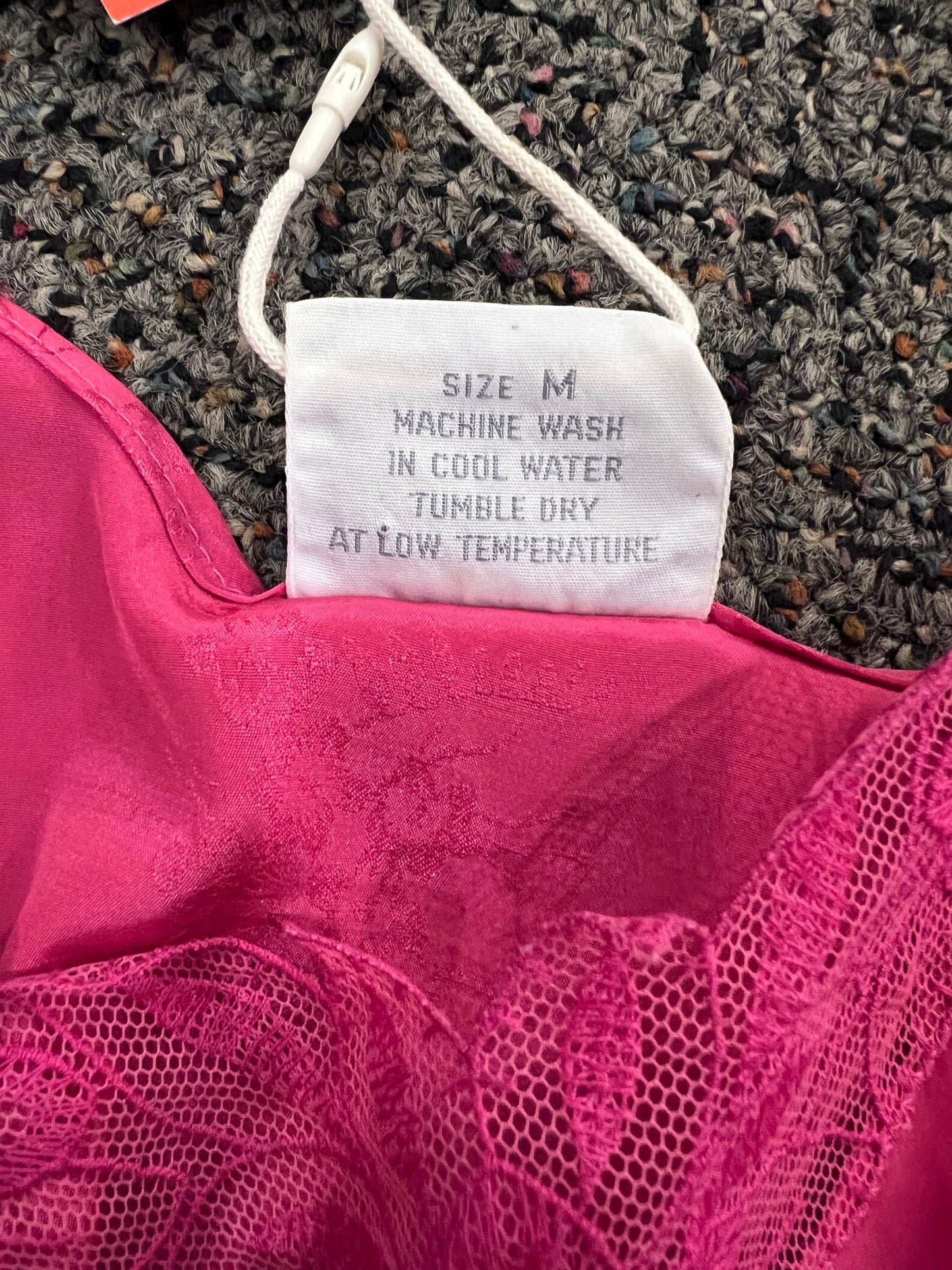 90's/Y2K Jayre California Pink Lace Floral Slip Dress