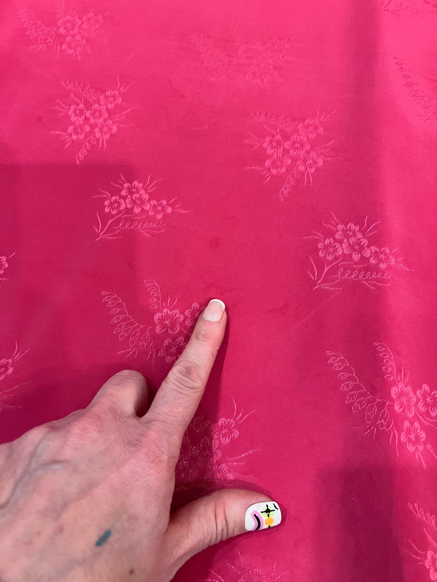 90's/Y2K Jayre California Pink Lace Floral Slip Dress