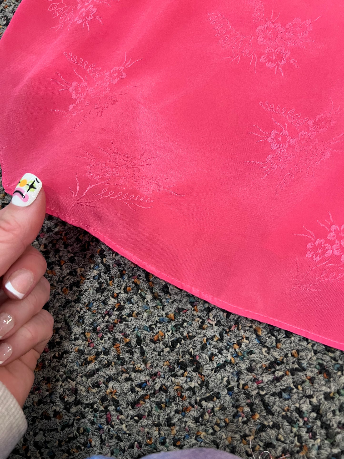 90's/Y2K Jayre California Pink Lace Floral Slip Dress