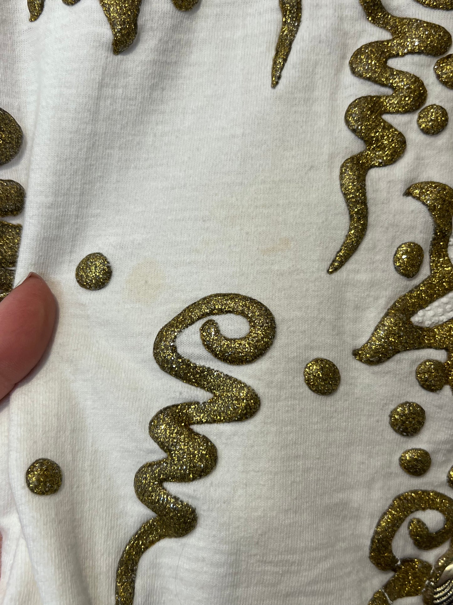 80's/90's White + Gold Shell T-Shirt