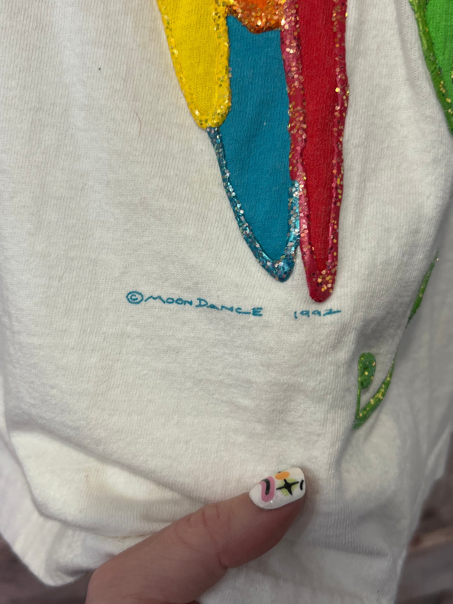 1992 White Parrot Shimmery T-Shirt