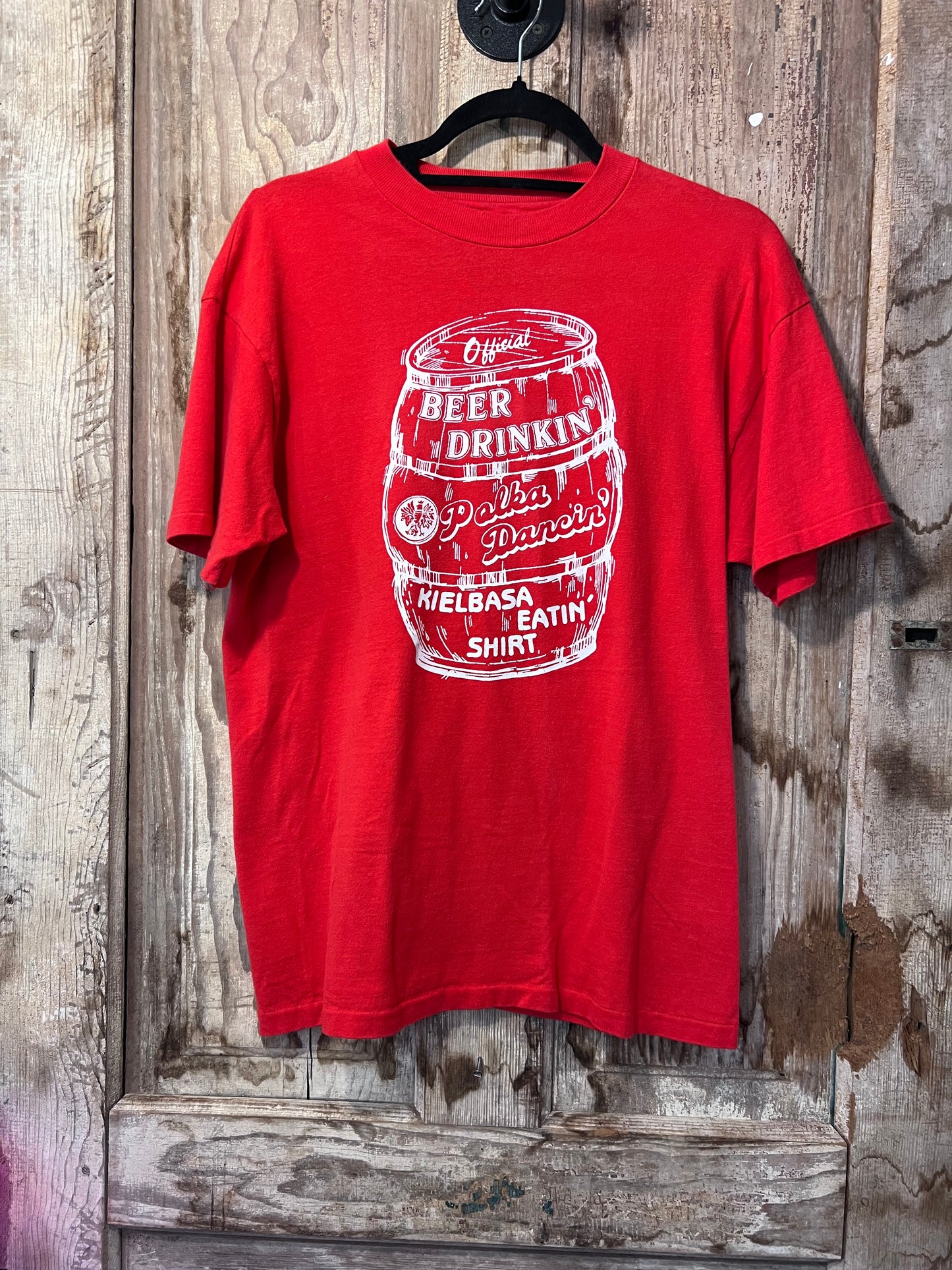 80's/90's Red Beer Drinking T-Shirt