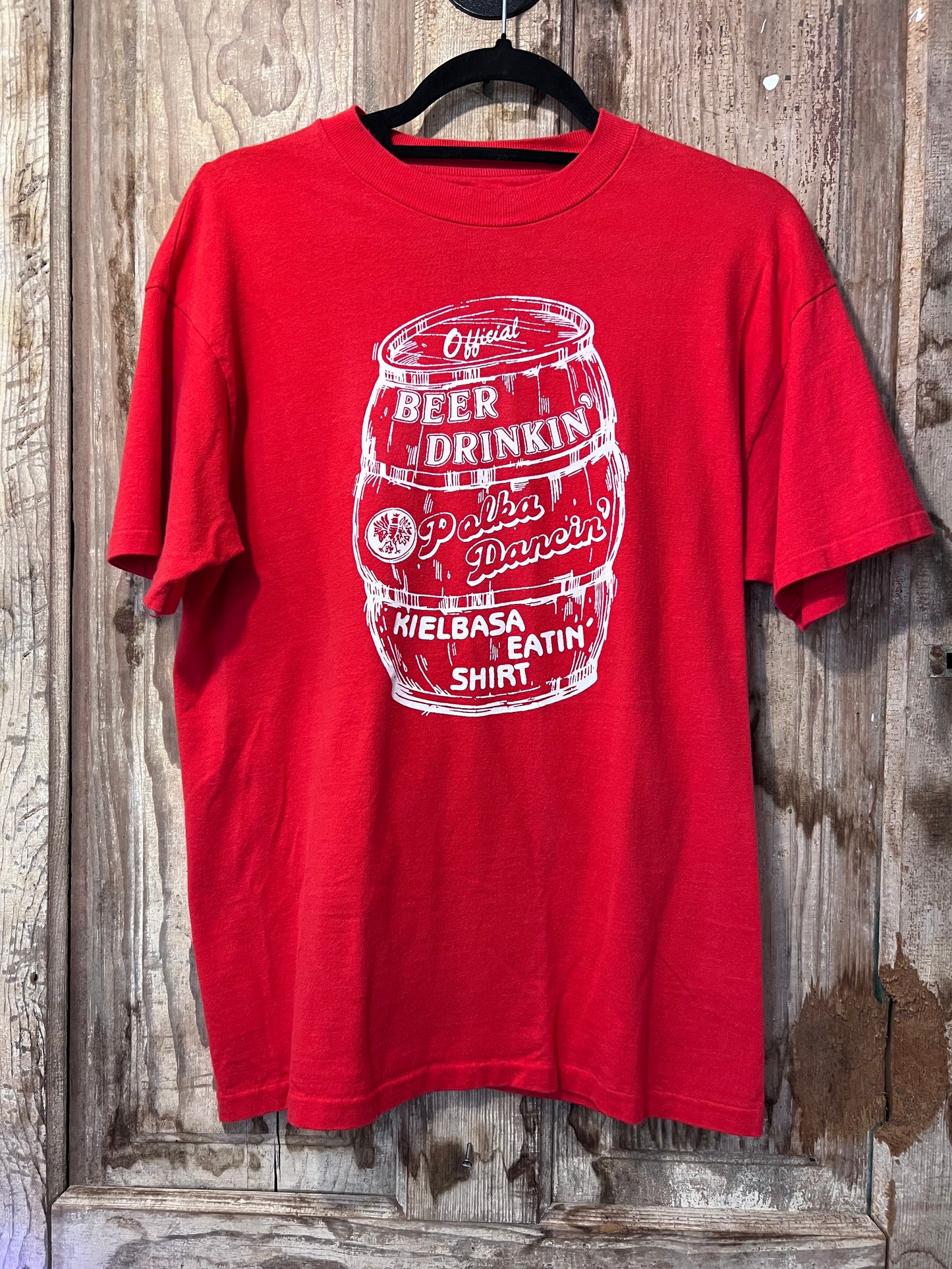 80's/90's Red Beer Drinking T-Shirt