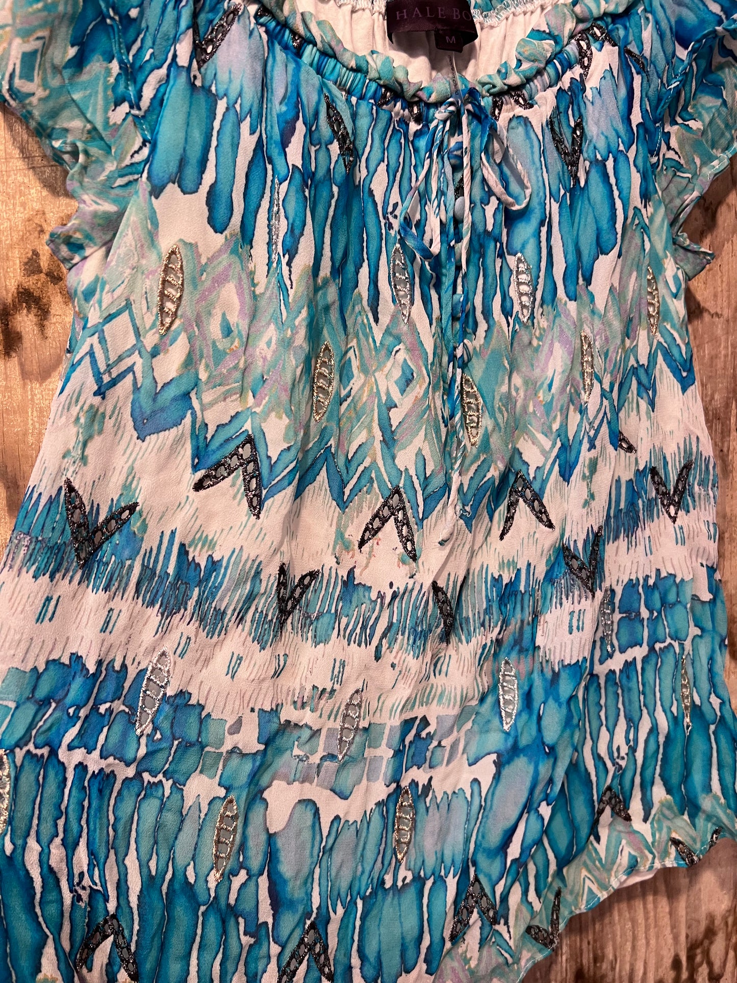 Y2K Hale Bob Colorful Flowy Blouse