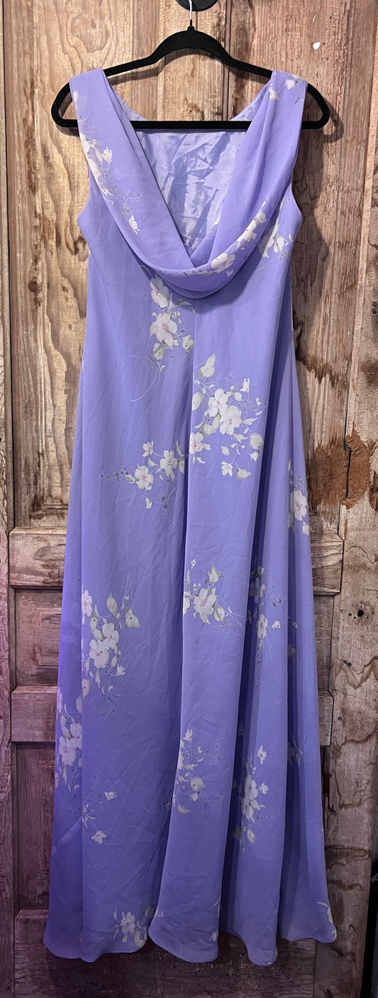 90's/Y2K Purple Floral Sleeveless Dress