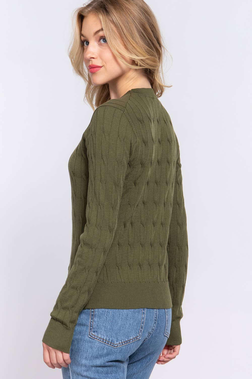 Long Sleeve Cable Sweater