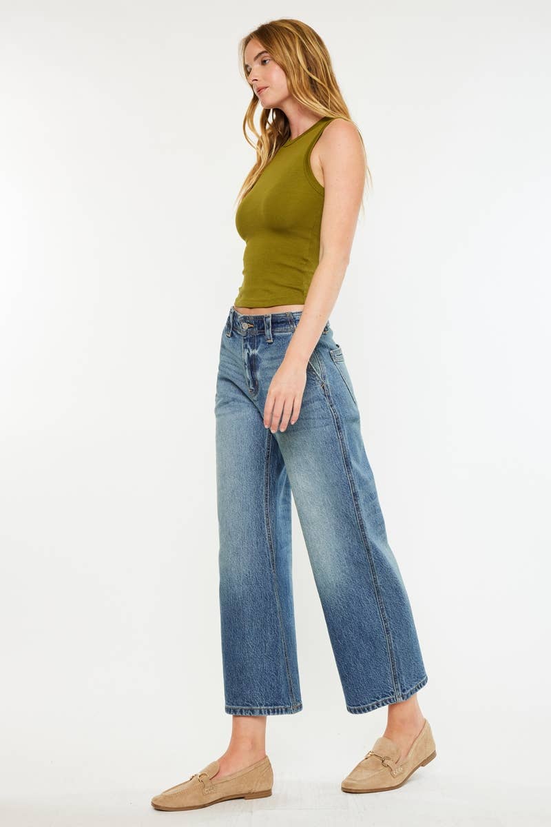MID RISE LOOSE BARREL FIT JEANS