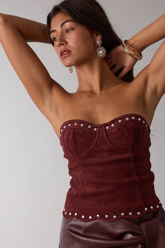 SUEDE TUBE CROP TOP