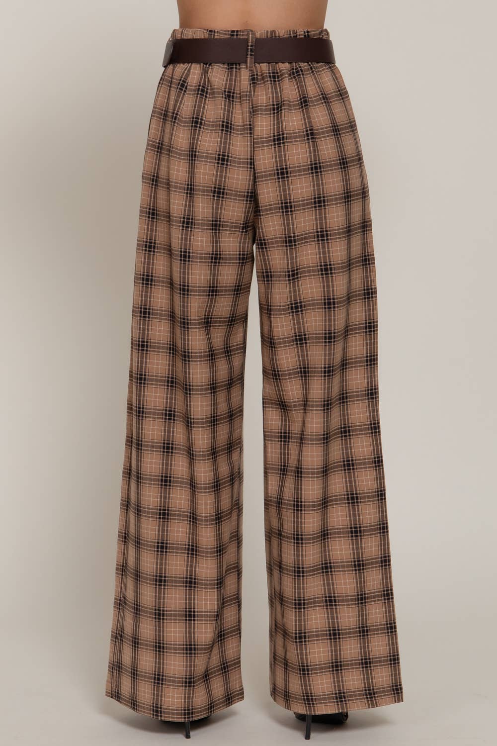 Plaid Wide Long Pants