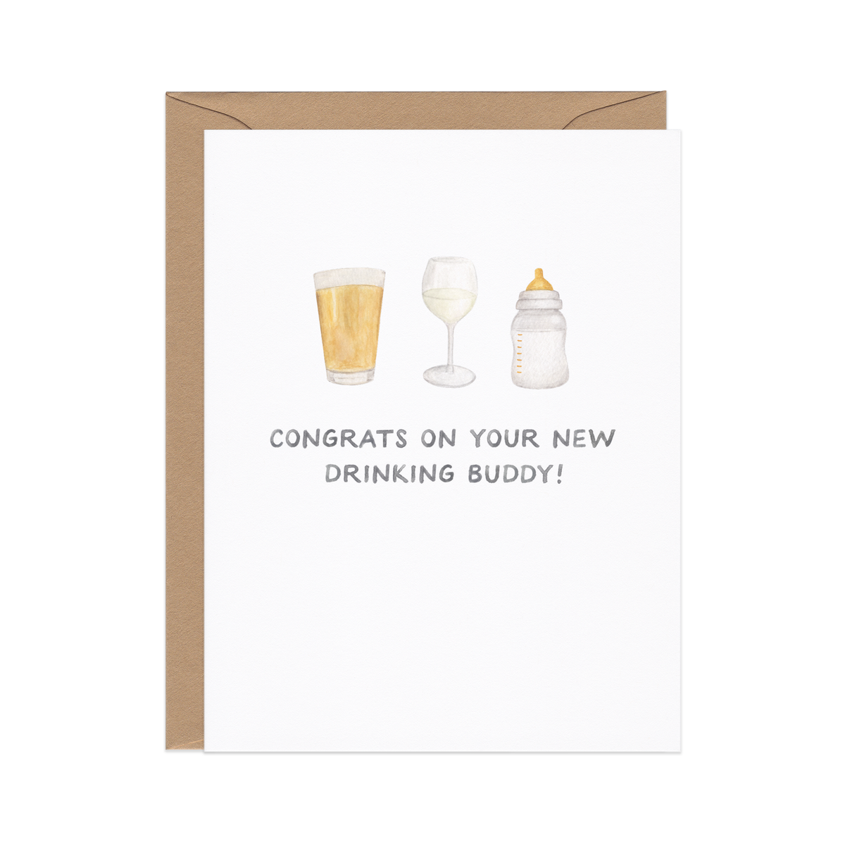Drinking Buddies New Baby Card