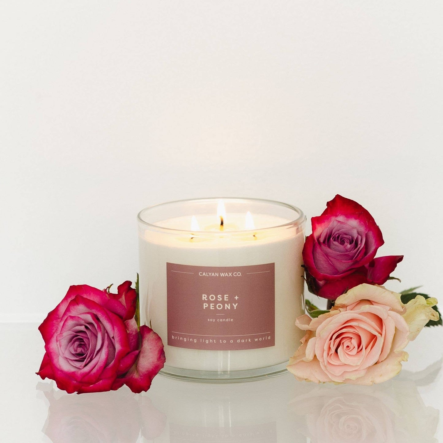 Rose + Peony - 3 Wick Soy Candle