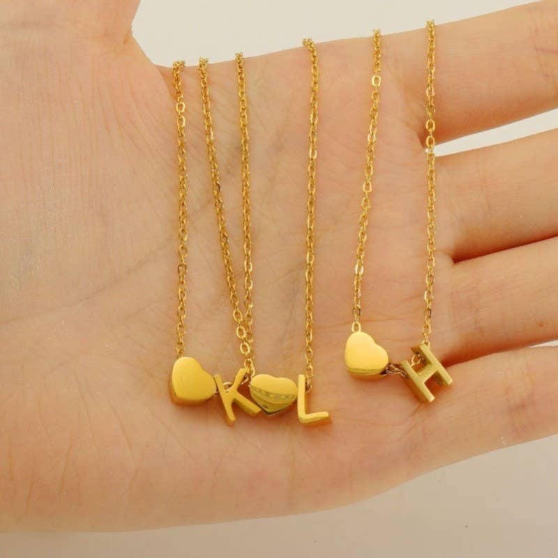 18K STAINLESS STEEL INITIAL NECKLACE