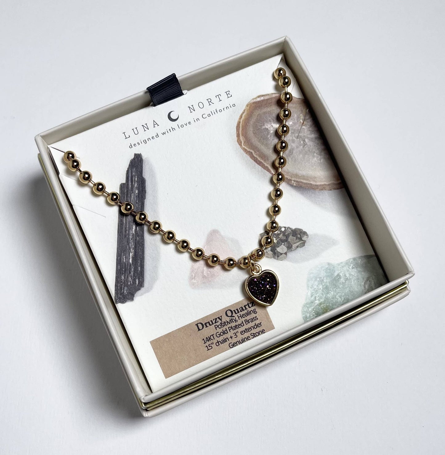 Heart's Accelerated Ball Chain Necklace Gold
