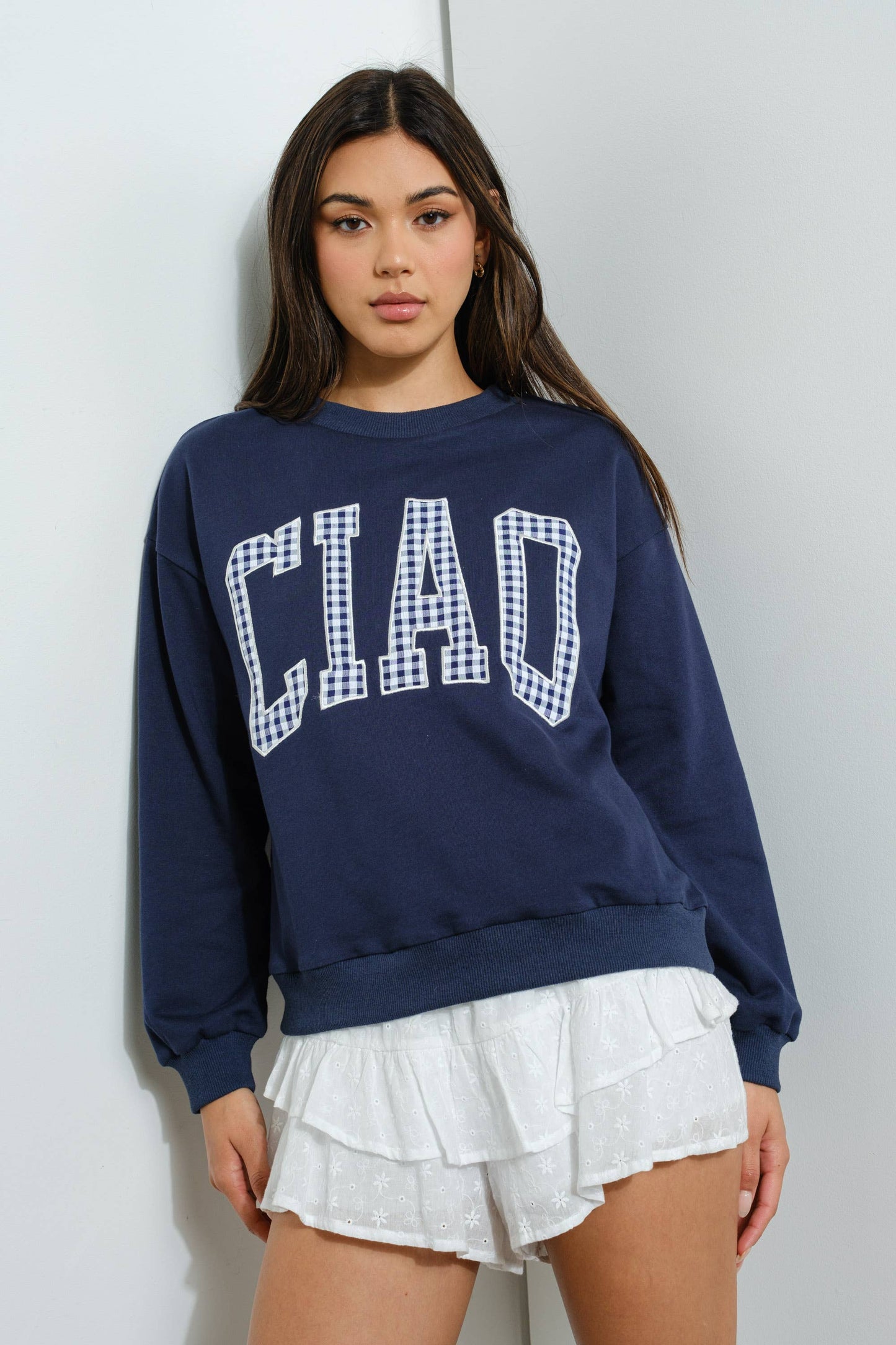 PLAID CIAO SWEATSHIRT