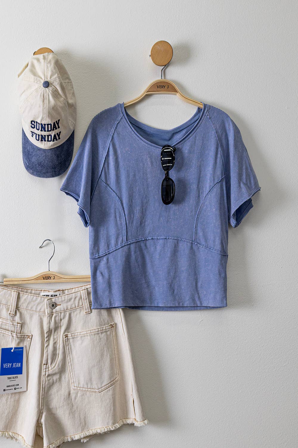 JEAN Mineral Washed Denim Shorts