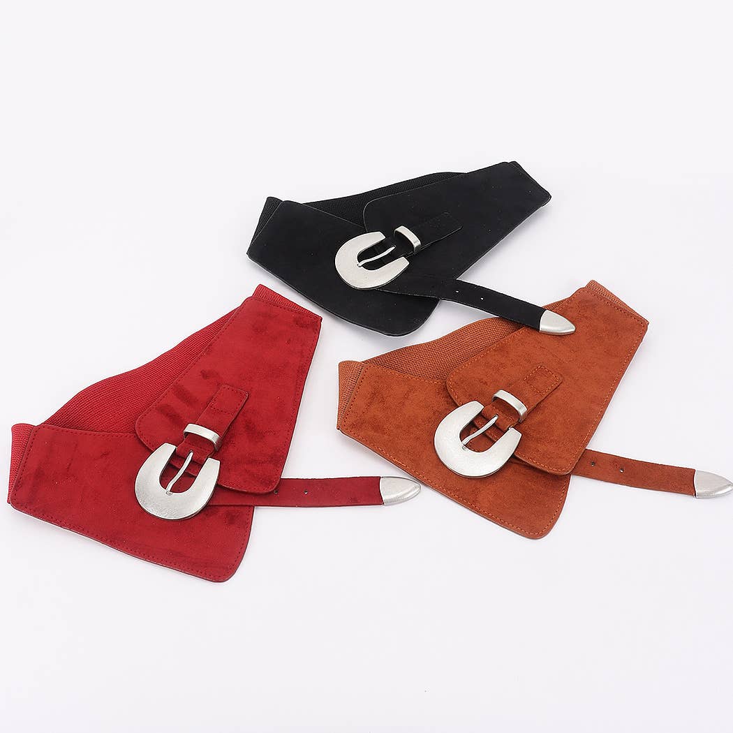 Suede Buckle Waist Belt