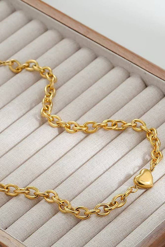 18K STAINLESS STEEL HEART NECKLACE