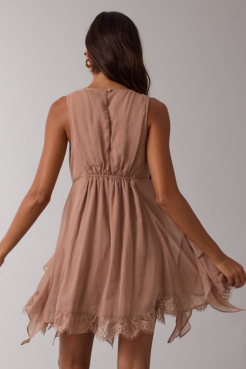 HIGH-LOW DOWN MINI DRESS