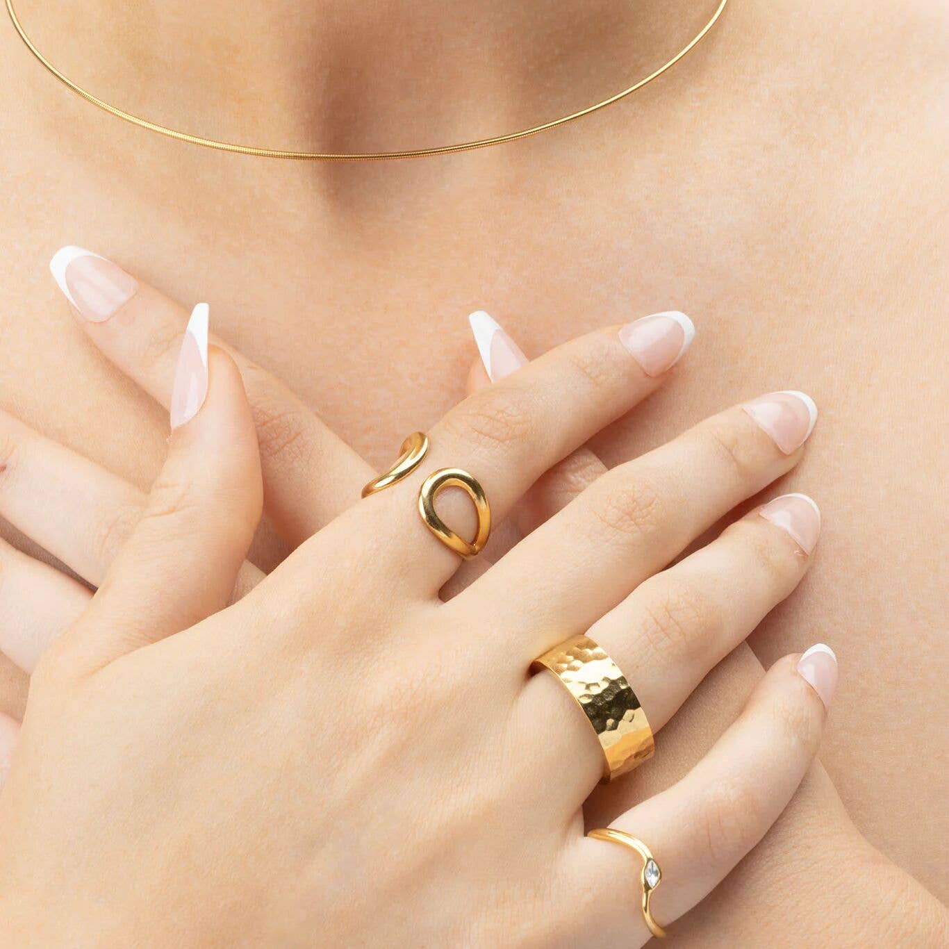 Crescent Cuff Adjustable Ring