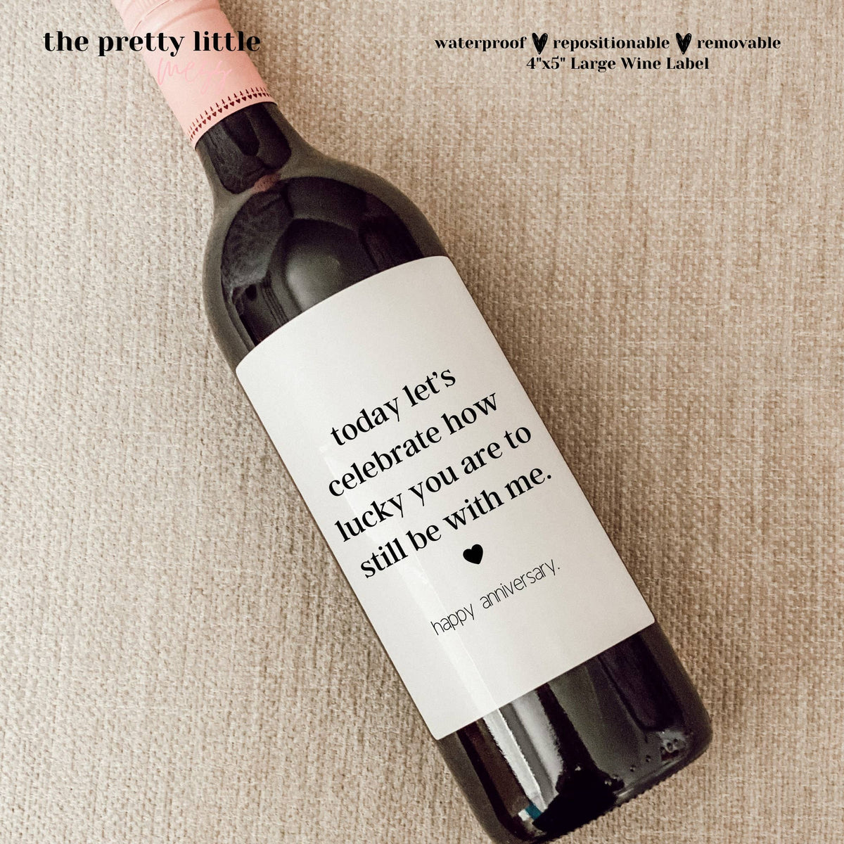 Lucky Anniversary Wine Label