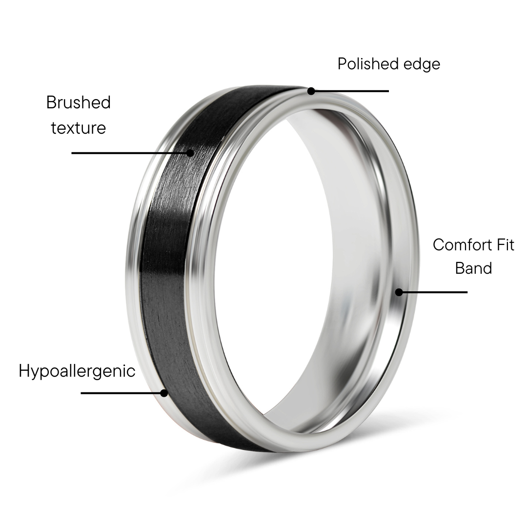Black Stainless Steel Ring