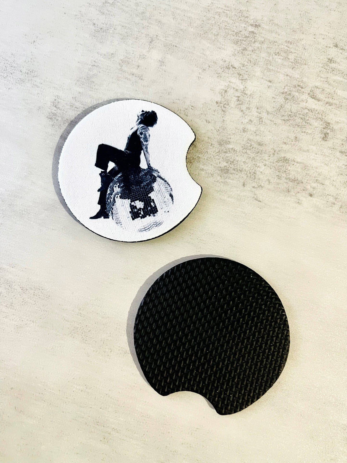 2 Car Coasters, Harry Styles Disco Ball Design