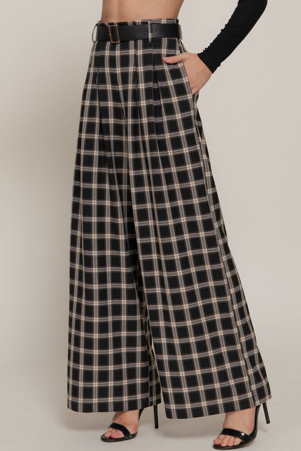 Plaid Wide Long Pants