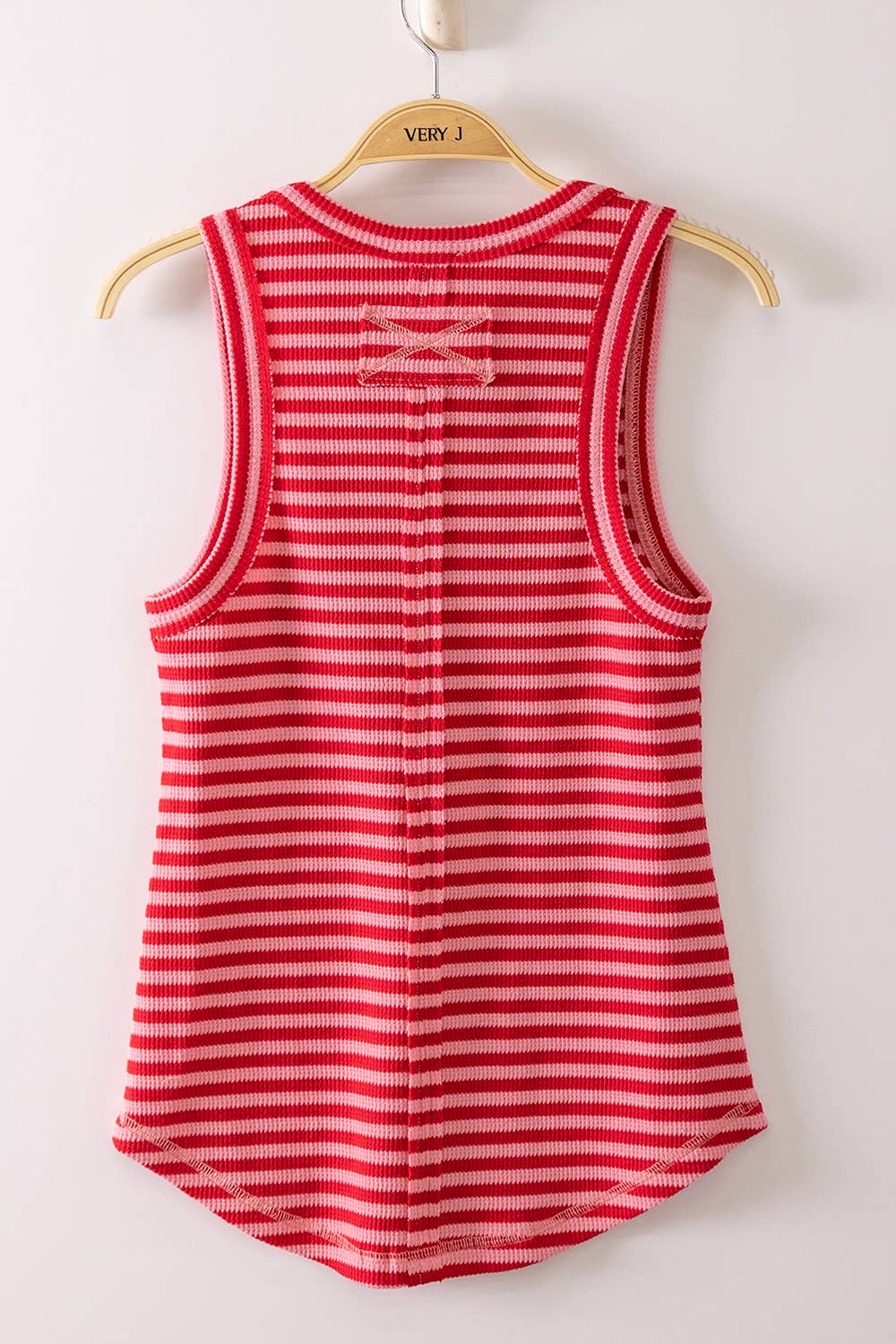 Striped Button Down Knit Tank Top
