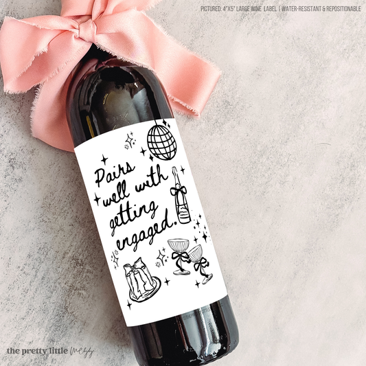 Engagement Gift Wine Label