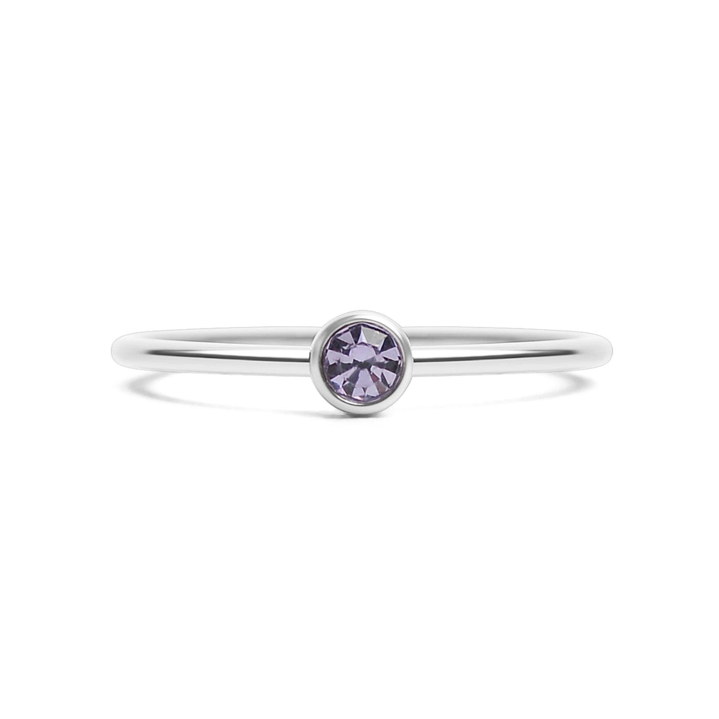 Stainless Steel Birthstone Stacking Ring