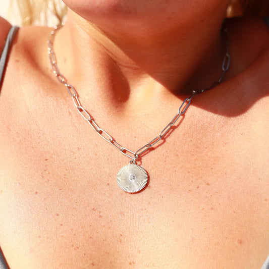 Sunburst Paperclip Necklace