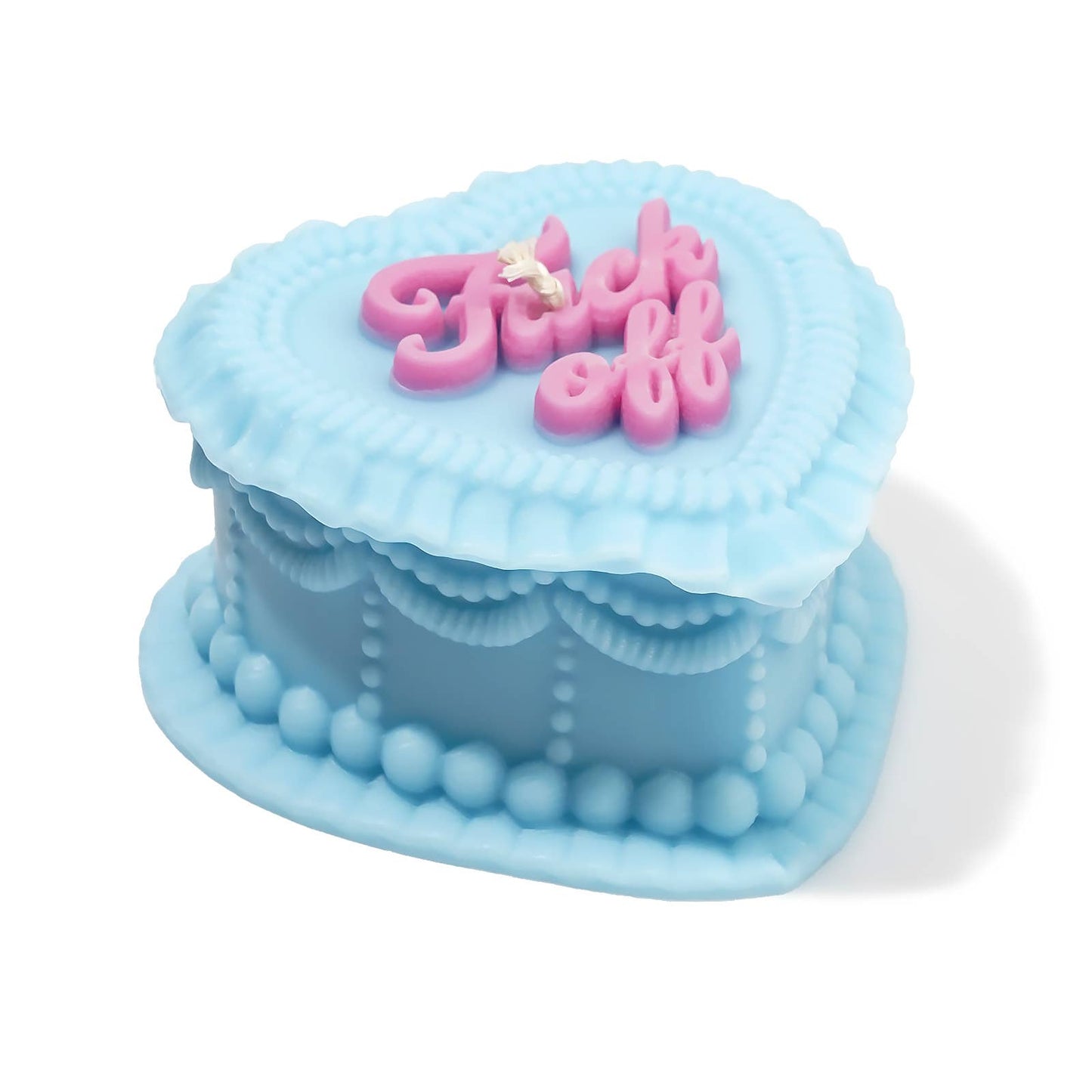 "Fu*k Off" Heart Cake Shaped Candle