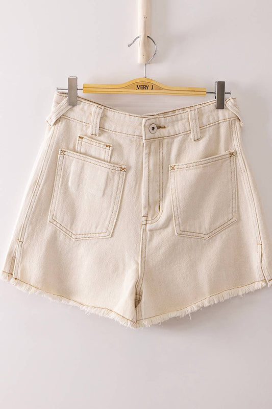 JEAN Mineral Washed Denim Shorts