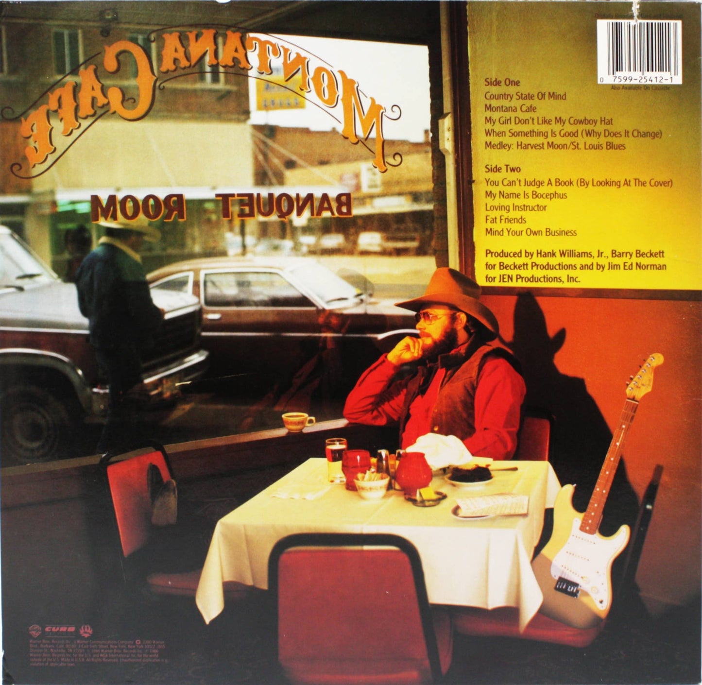 12" Vinyl LP Record - Hank Williams Jr: Montana Cafe Country