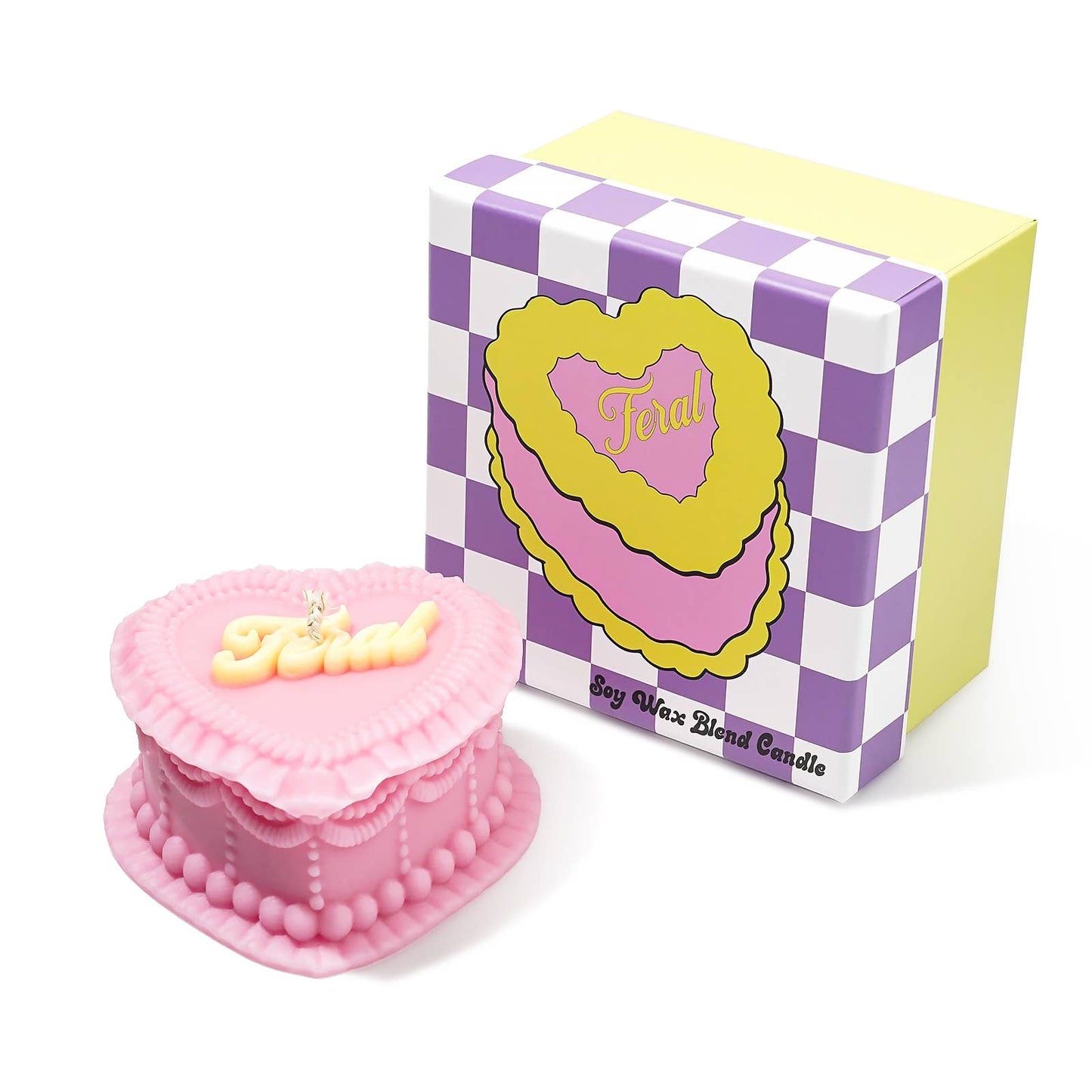 "Feral" Heart Cake Shaped Candle