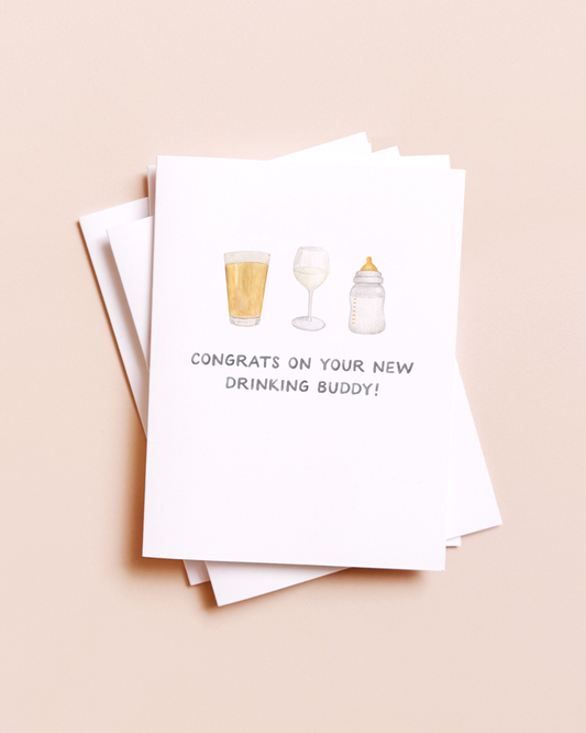 Drinking Buddies New Baby Card