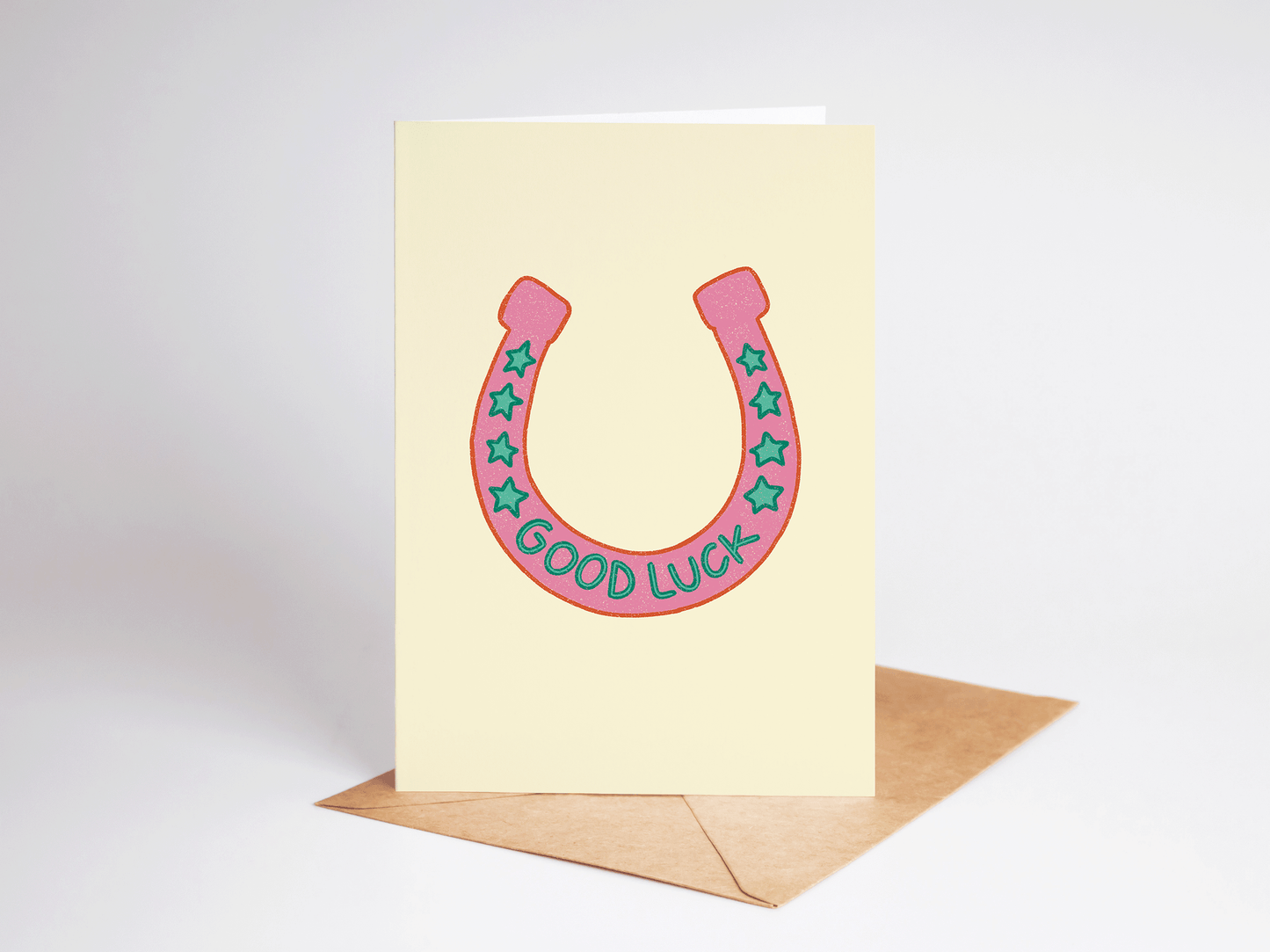 "Good Luck" Horse Shoe Greeting Card