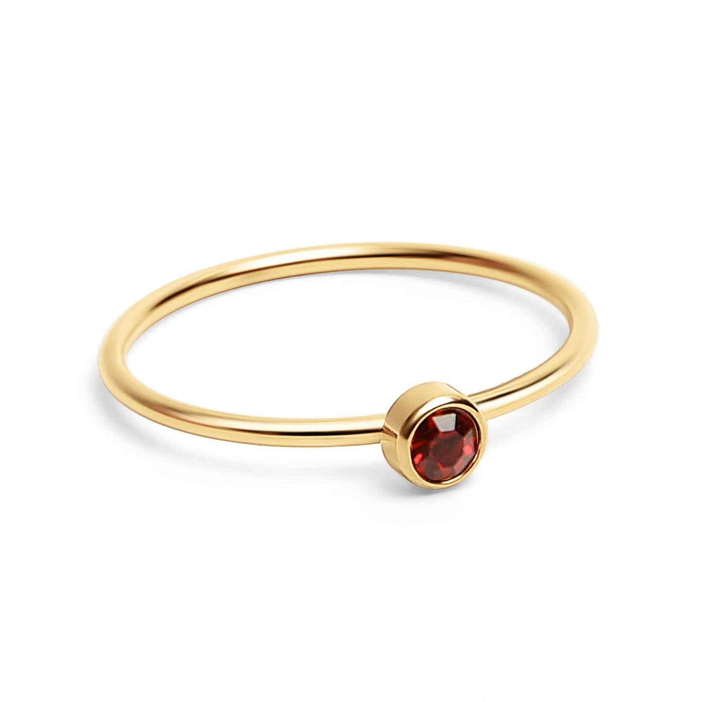 18K Birthstone Stacking Ring