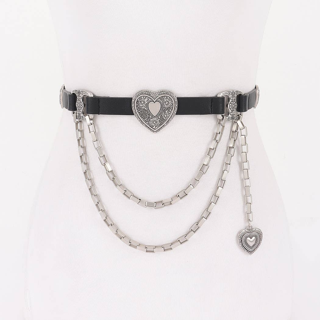 Faux Leather Multi Metal Belt