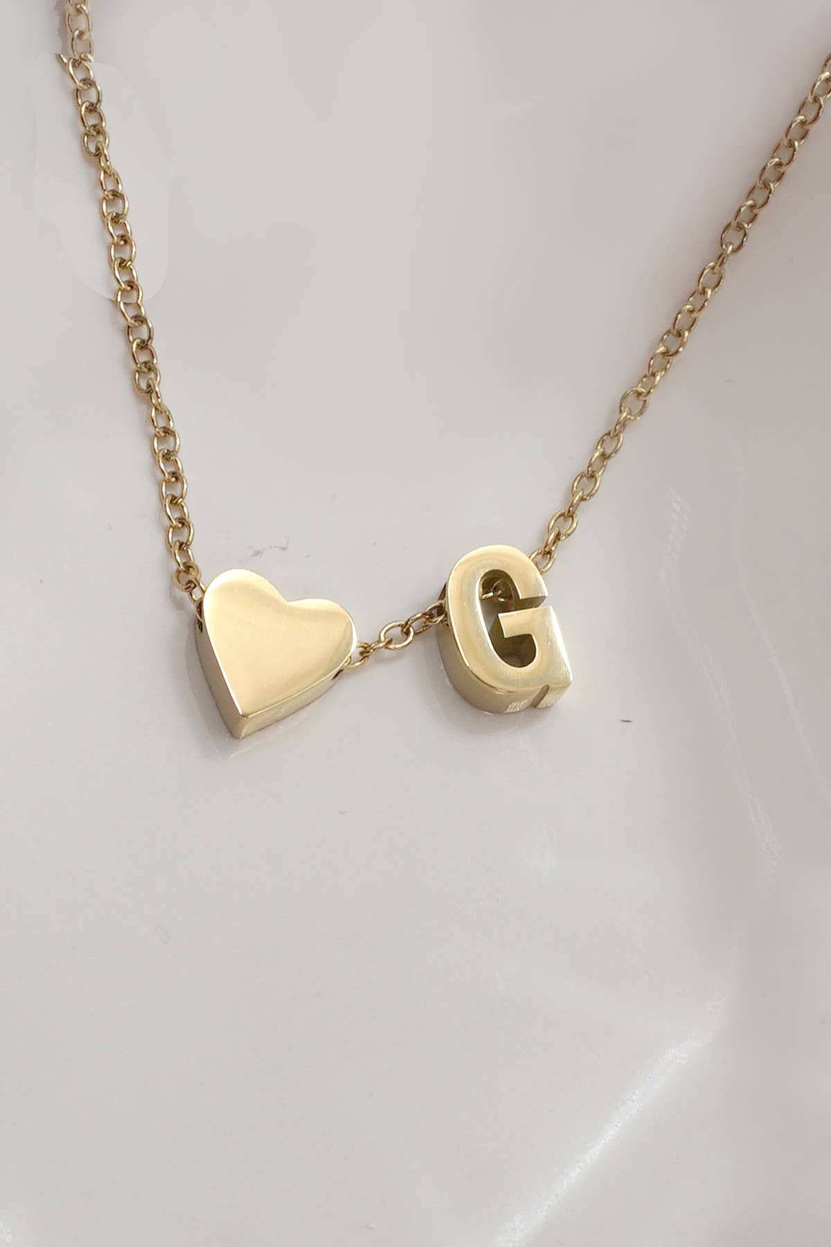 18K STAINLESS STEEL INITIAL NECKLACE