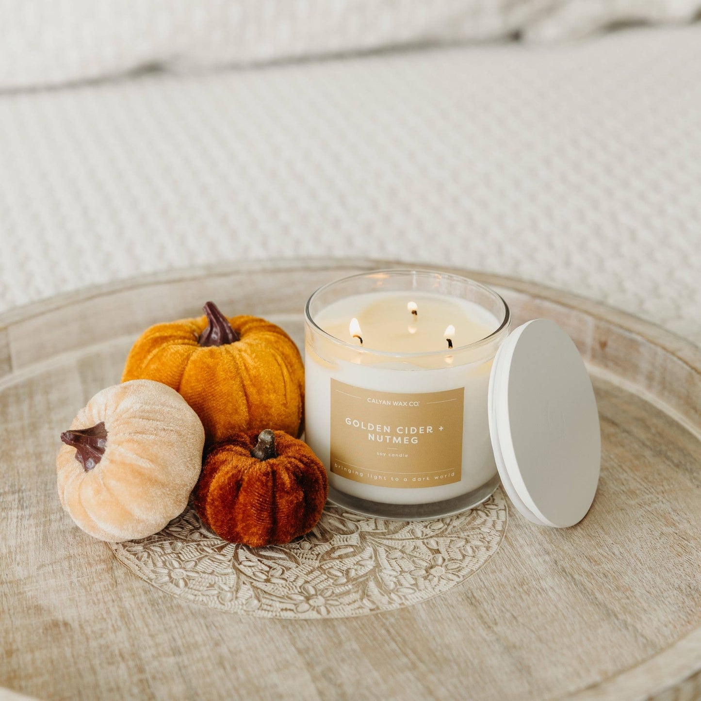 GoldenCider + Nutmeg 3 Wick Candle