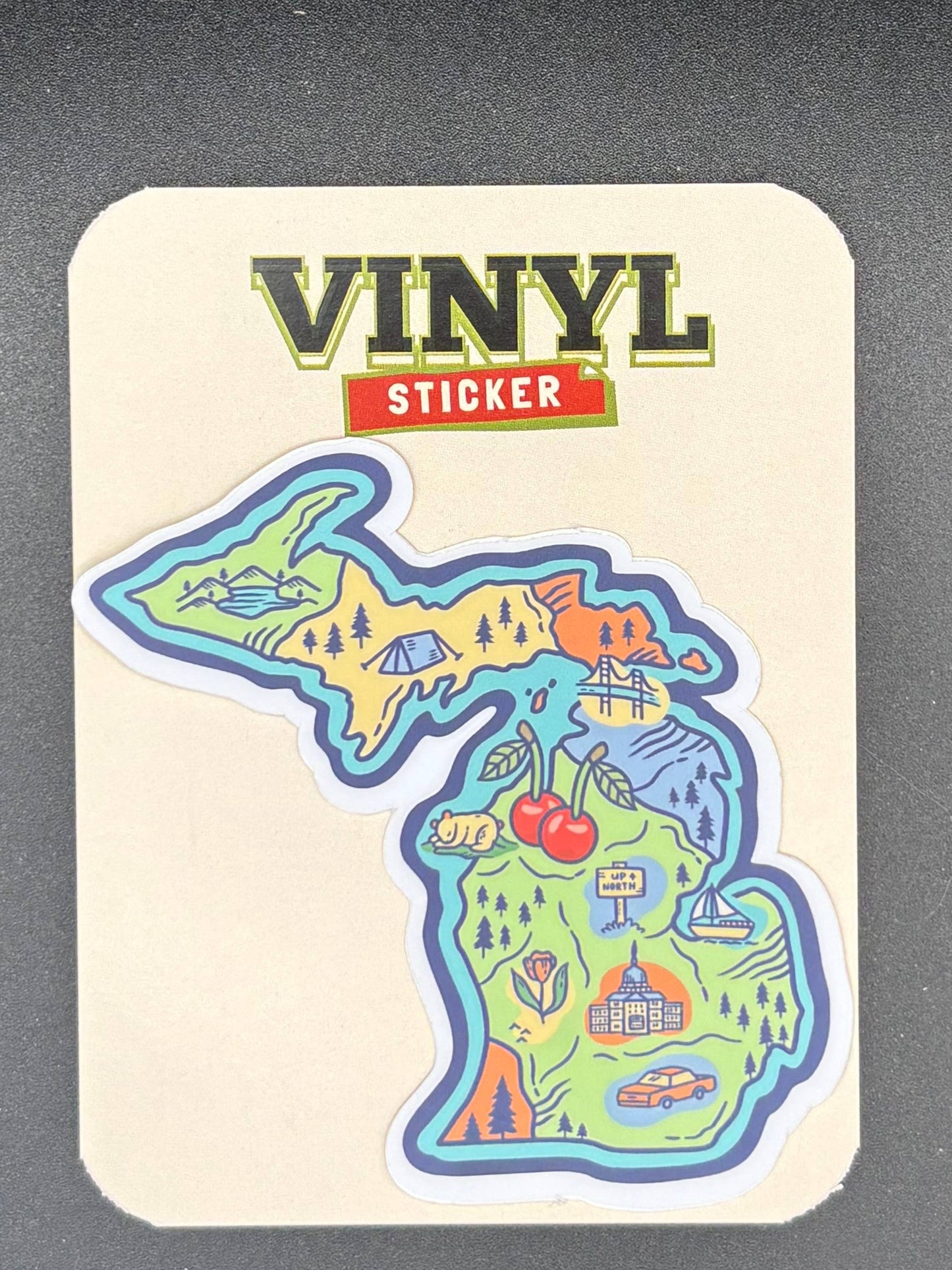 Michigan Adventure Map Sticker – 3" x 3"