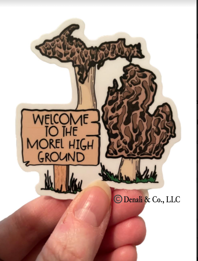 Welcome to the Morel High Ground Mushroom Michigan Sticker