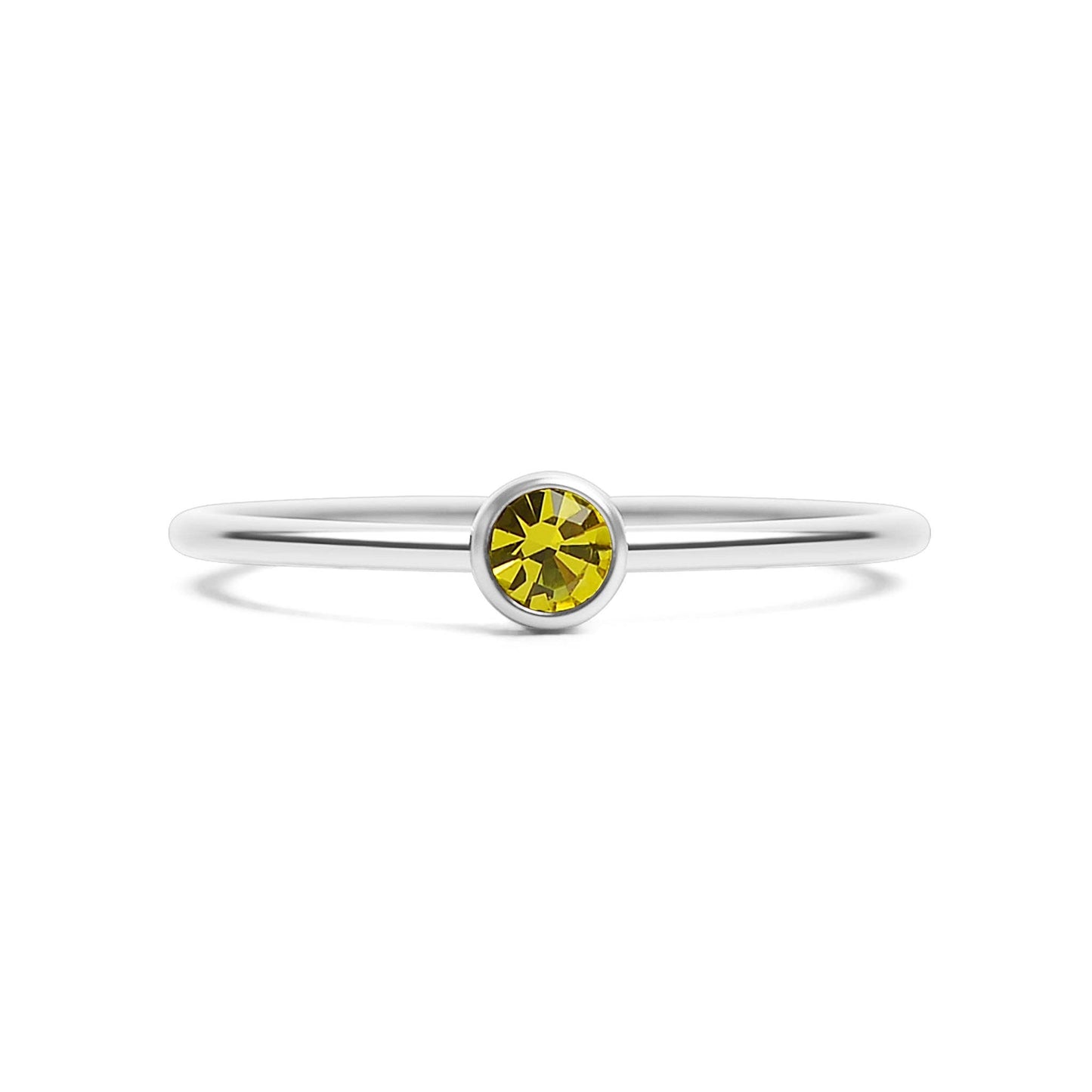 Stainless Steel Birthstone Stacking Ring