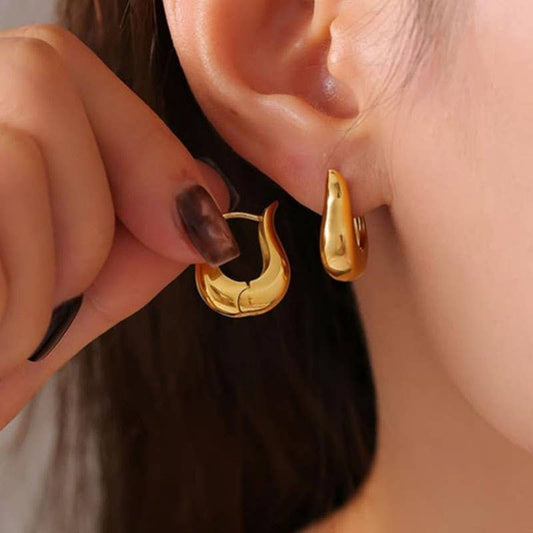 18K STAINLESS STEEL WATERPROOF TARNISHFREE U HOOPS