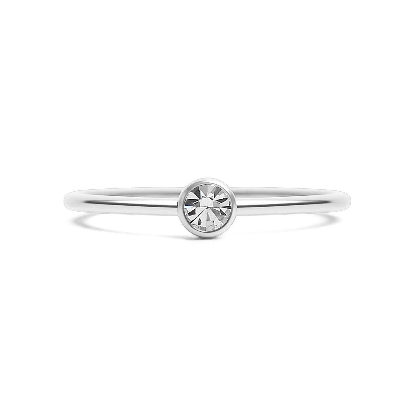 Stainless Steel Birthstone Stacking Ring